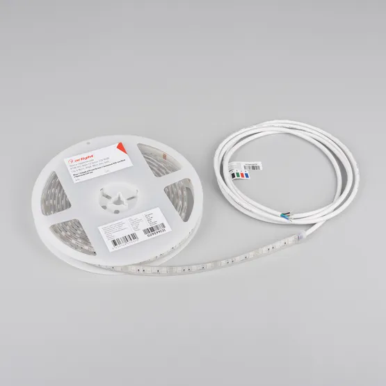 Фото #2 товара Светодиодная лента герметичная RTW-PU-B60-12.5mm 12V RGB (14.4 W/m, IP68, Wire 2m, 5m) (Arlight, -)
