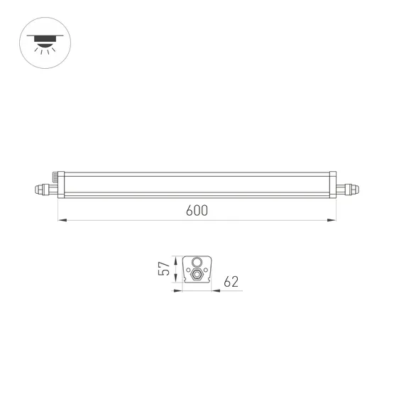 Фото #3 товара Светильник ALT-TUBULAR-600-14W Day4000 (WH, 120 deg, 230V) (Arlight, IP65 Пластик, 5 лет)