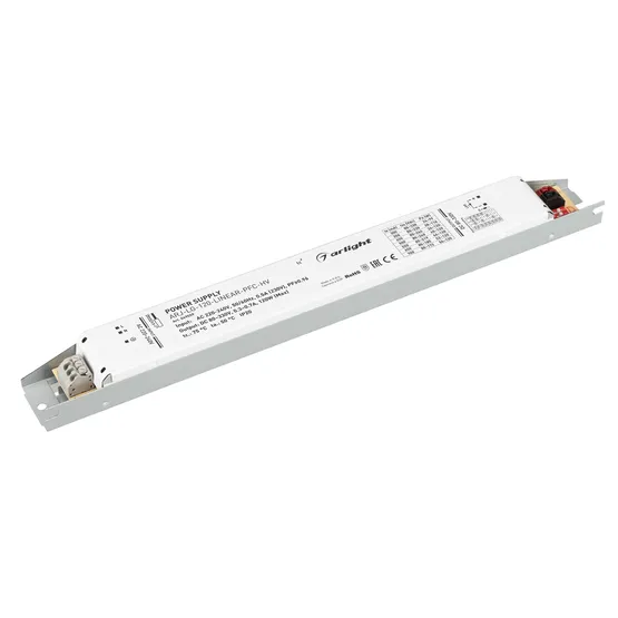 Фото товара Блок питания ARJ-LG-120-LINEAR-PFC-HV (120W, 80-330V, 0.3-0.7A) (Arlight, IP20 Металл, 5 лет)