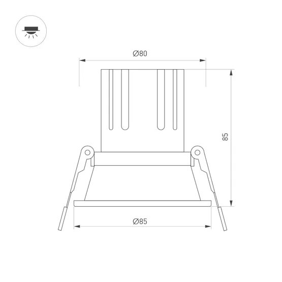 Фото #2 товара Светильник MS-FLOW-BUILT-R85-6W Day4000 (BK, 38 deg, 230V) (Arlight, IP20 Металл, 5 лет)