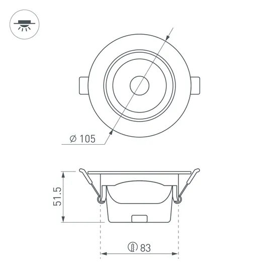 Фото #6 товара Светильник LTD-POLAR-TURN-R105-10W Warm3000 (WH, 36 deg, 230V) (Arlight, IP20 Пластик, 3 года)