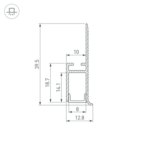 Фото #3 товара Профиль WALL-FANTOM-BENT-W10-SIDE-2000 ANOD (Arlight, Алюминий)