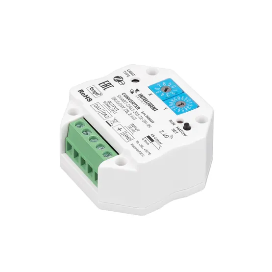 Фото товара INTELLIGENT ARLIGHT Конвертер SMART-DALI-301-72-SH-IN (BUS/24V, ZB, 2.4G) (IARL, IP20 Пластик, 5 лет)