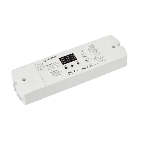 Фото товара INTELLIGENT ARLIGHT Контроллер SMART-SPI-302-82-2G-SH-PS-SUF (12-24V, TUYA Wi-Fi, 2.4G) (IARL, IP20 Пластик, 5 лет)