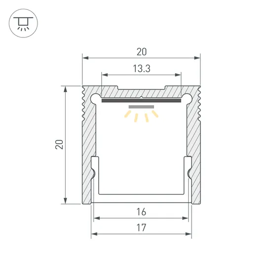 Фото #3 товара Профиль SL-SLIM20-H20-2000 ANOD (BY) (Arlight, Алюминий)