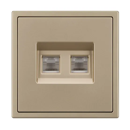 Фото #3 товара Механизм сдвоенной телефонной розетки SCT-NOBE-MTL2-SFPL-GD (RJ-11, 4C) (Arlight, Золотой песок)