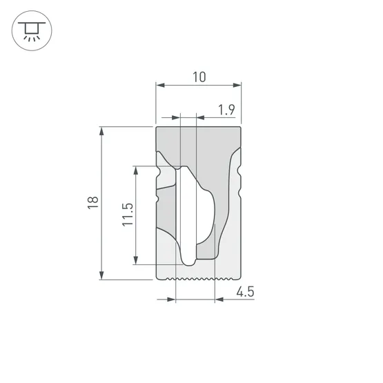 Фото #2 товара Силиконовый профиль WPH-FLEX-1018-SIDE-S10-20m WHITE (Arlight, Силикон)