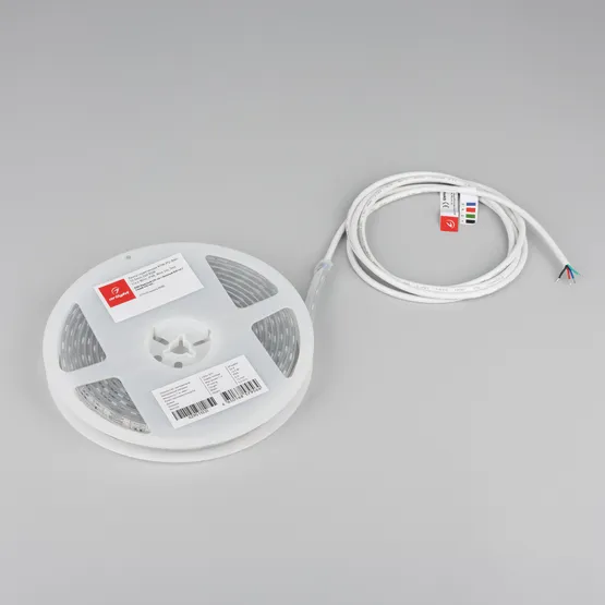 Фото #2 товара Светодиодная лента герметичная RTW-PU-B60-12.5mm 24V RGB (14.4 W/m, IP68, Wire 2m, 5m) (Arlight, -)